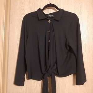 NWT 4X Rebdolls "Into you" button/tie waist crop top